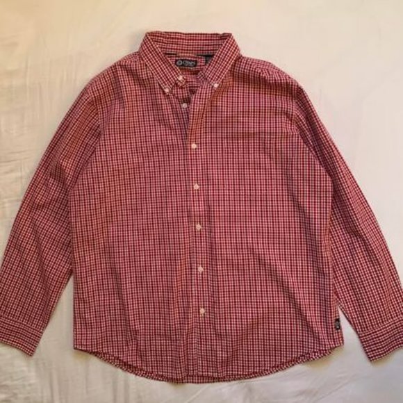 Chaps Red Gingham Long Sleeve Button Up - Picture 1 of 4